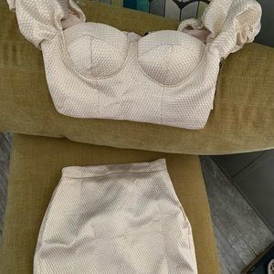 two piece set with a skirt and top.
